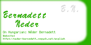 bernadett neder business card