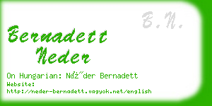 bernadett neder business card